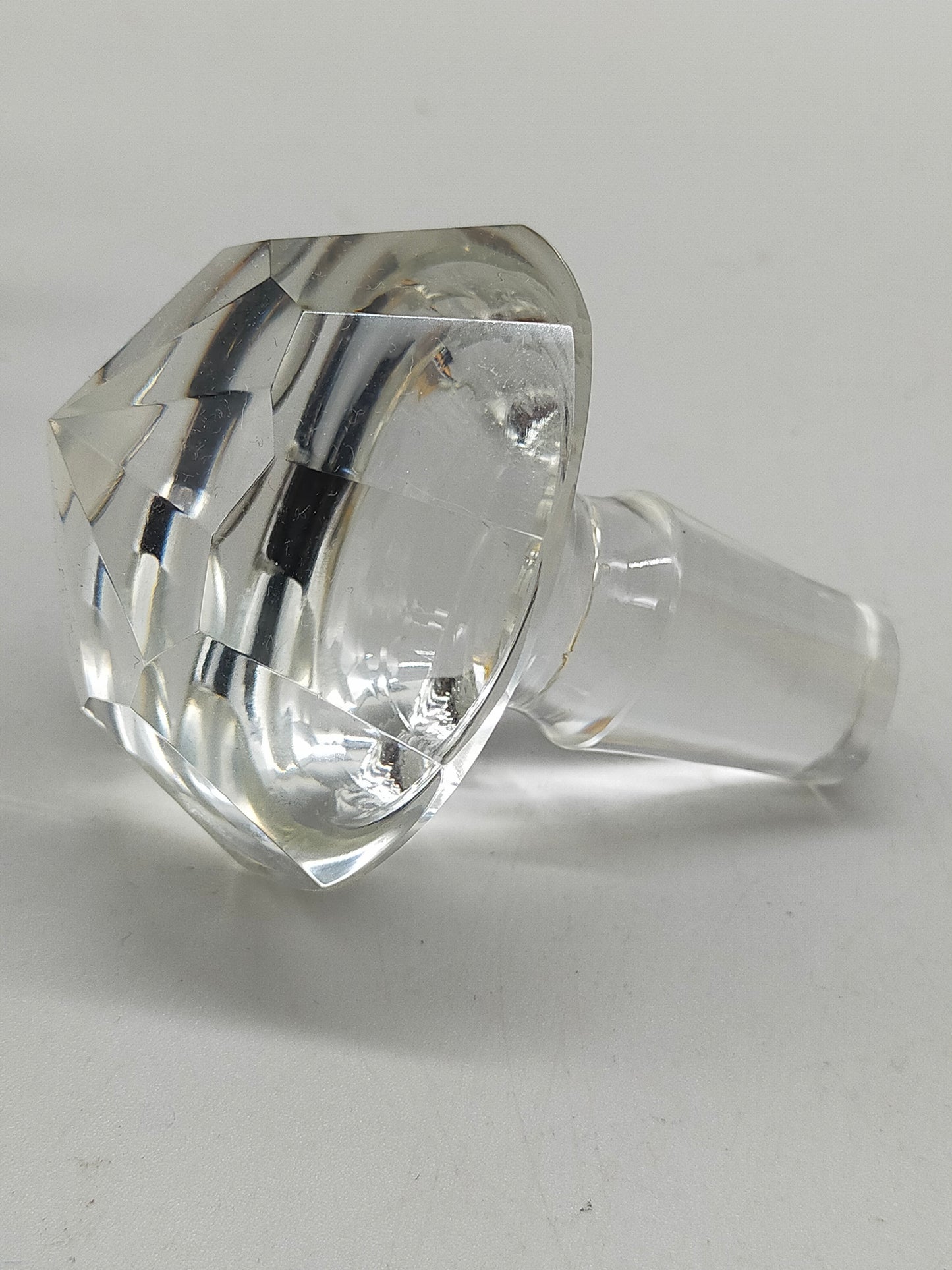 Prunkvolle Bernstein Glaskaraffe Vintage Kristall Likörflasche