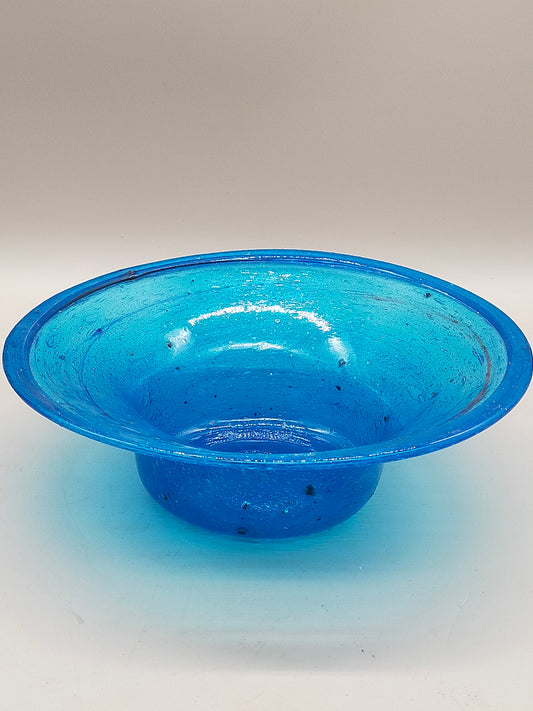 Blaue Kunstglas Schale Handgearbeitete Vintage Glasschale