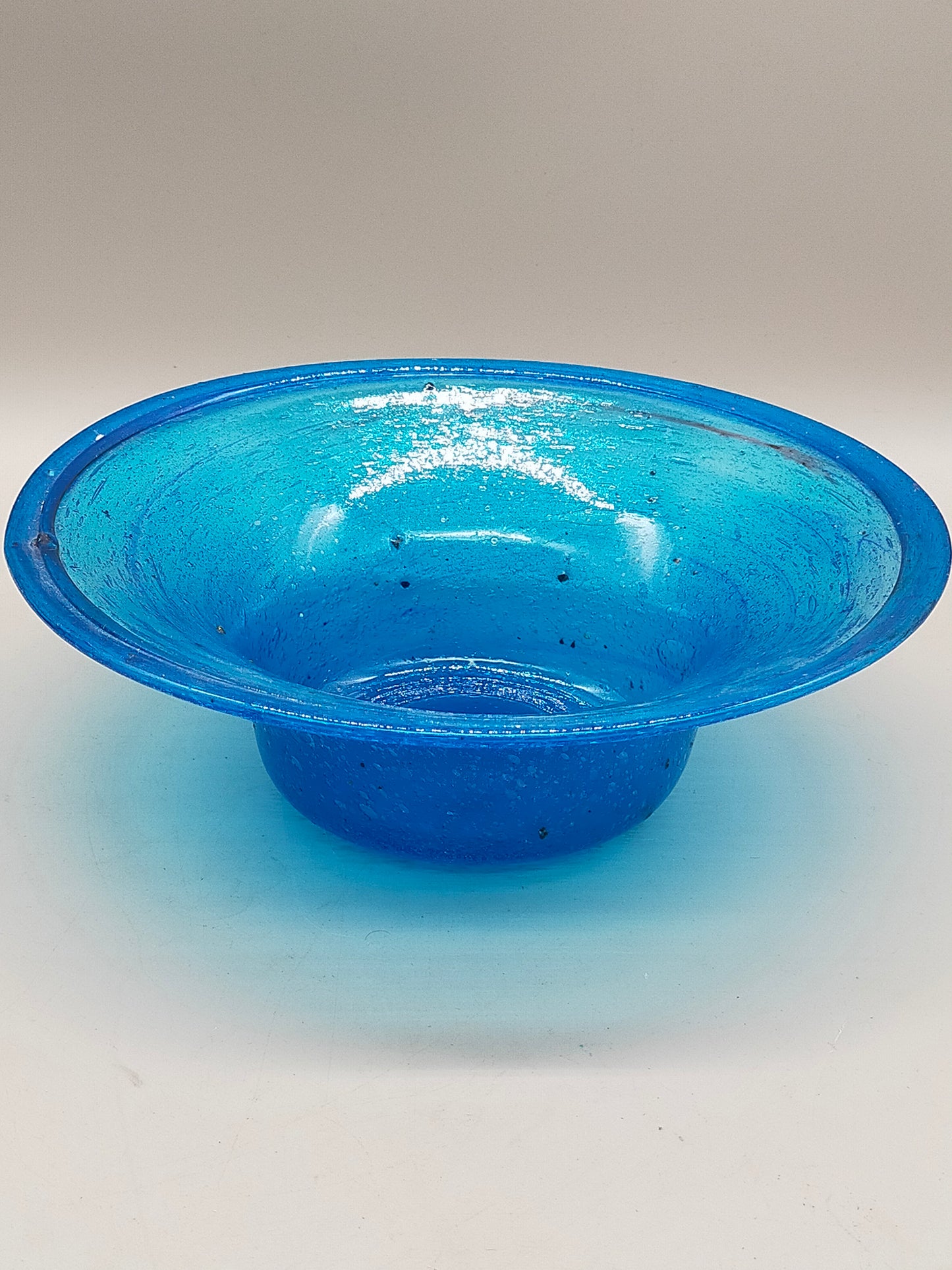 Blaue Kunstglas Schale Handgearbeitete Vintage Glasschale