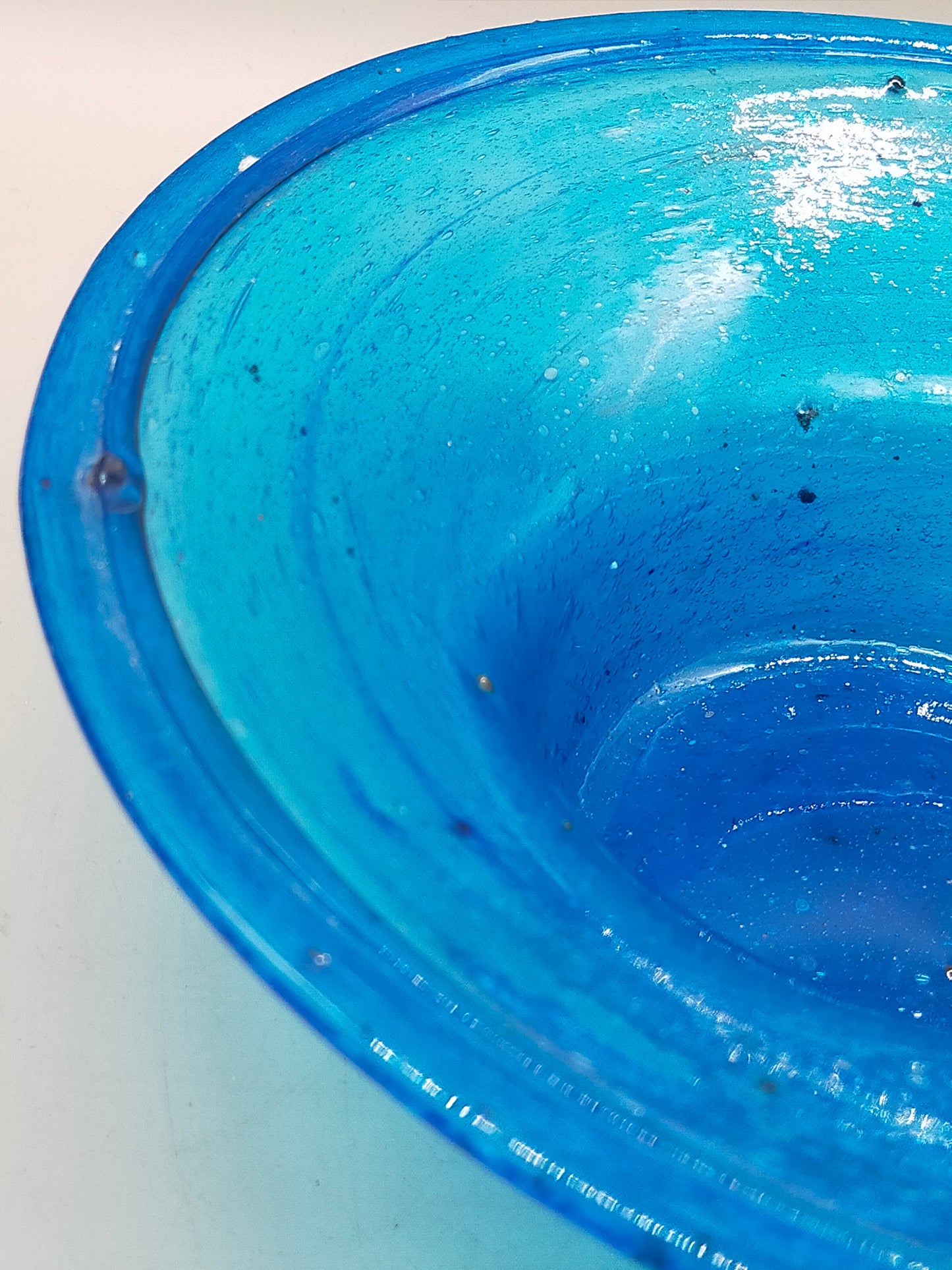 Blaue Kunstglas Schale Handgearbeitete Vintage Glasschale