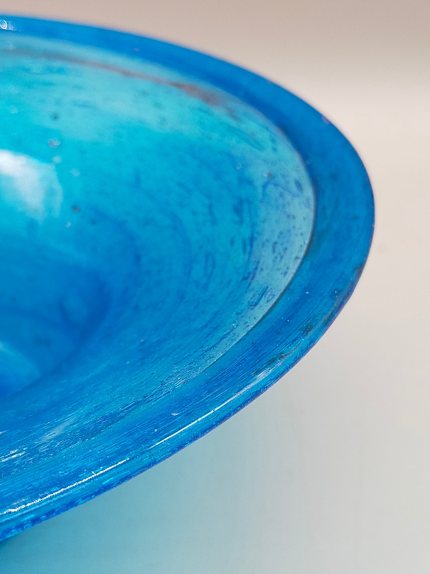 Blaue Kunstglas Schale Handgearbeitete Vintage Glasschale