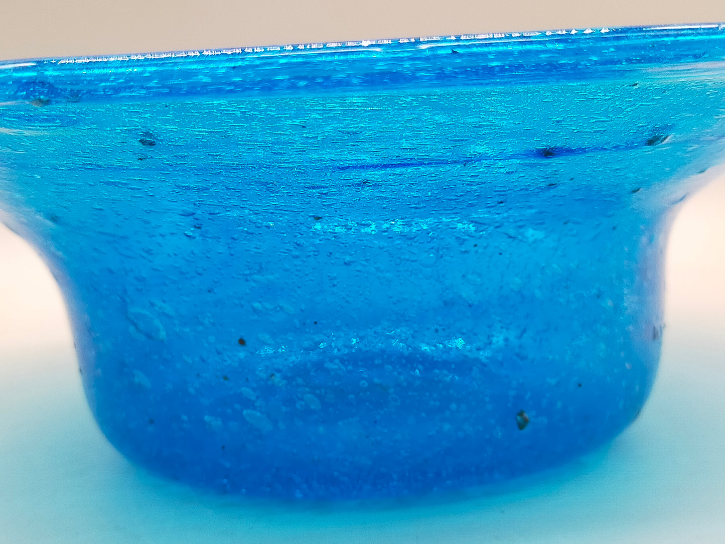 Blaue Kunstglas Schale Handgearbeitete Vintage Glasschale