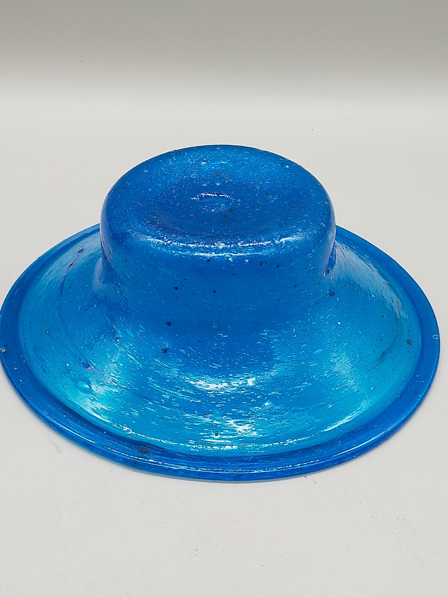 Blaue Kunstglas Schale Handgearbeitete Vintage Glasschale