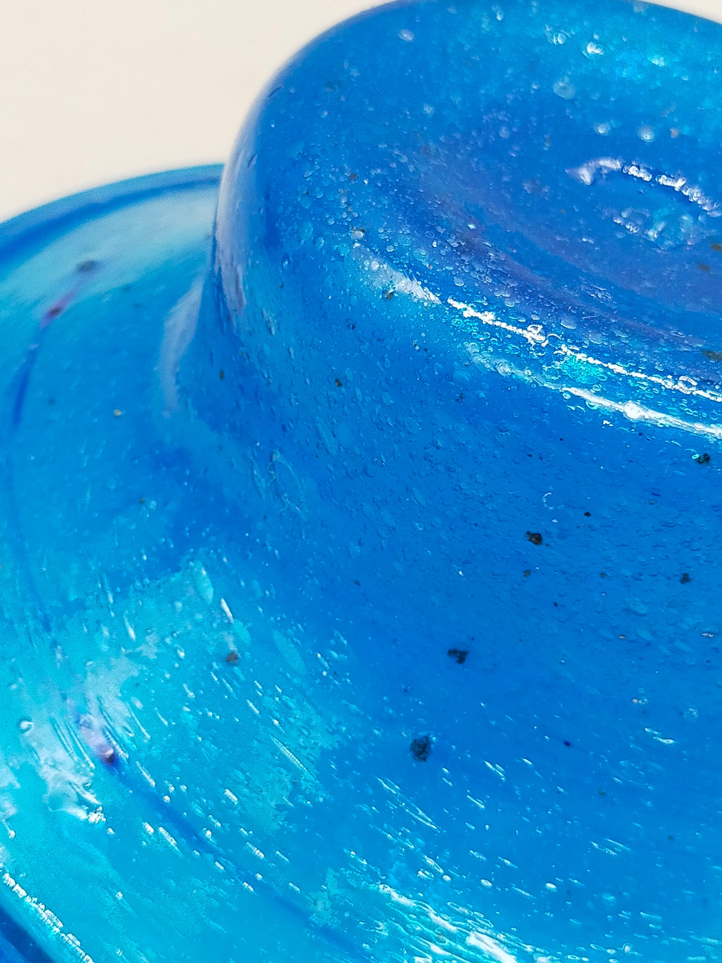 Blaue Kunstglas Schale Handgearbeitete Vintage Glasschale
