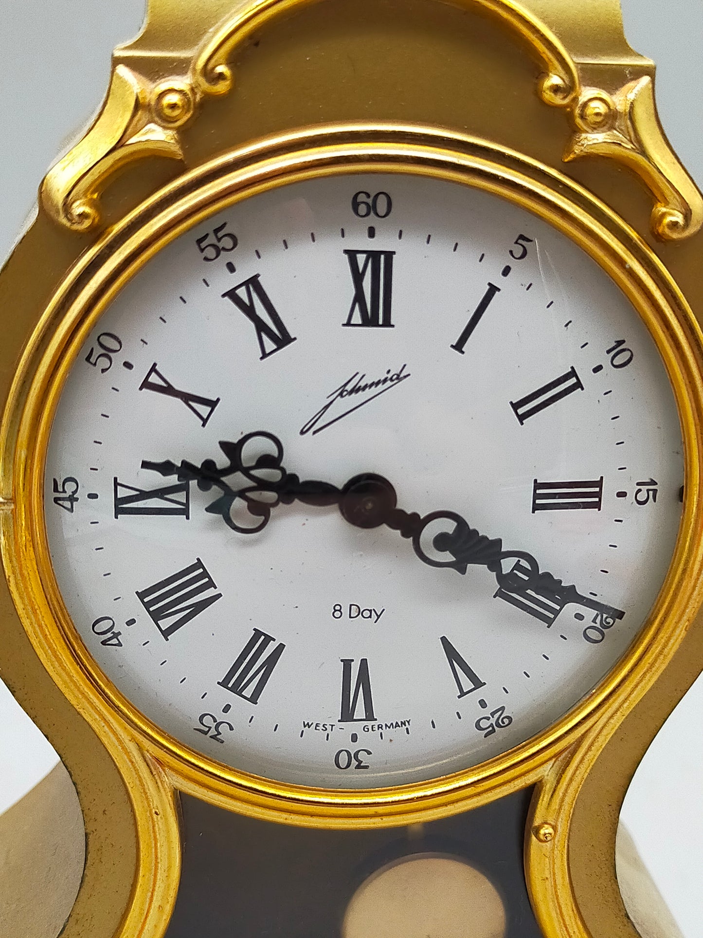 Vintage Schmid Tisch Uhr Kaminuhr mit 8-Tage Werk