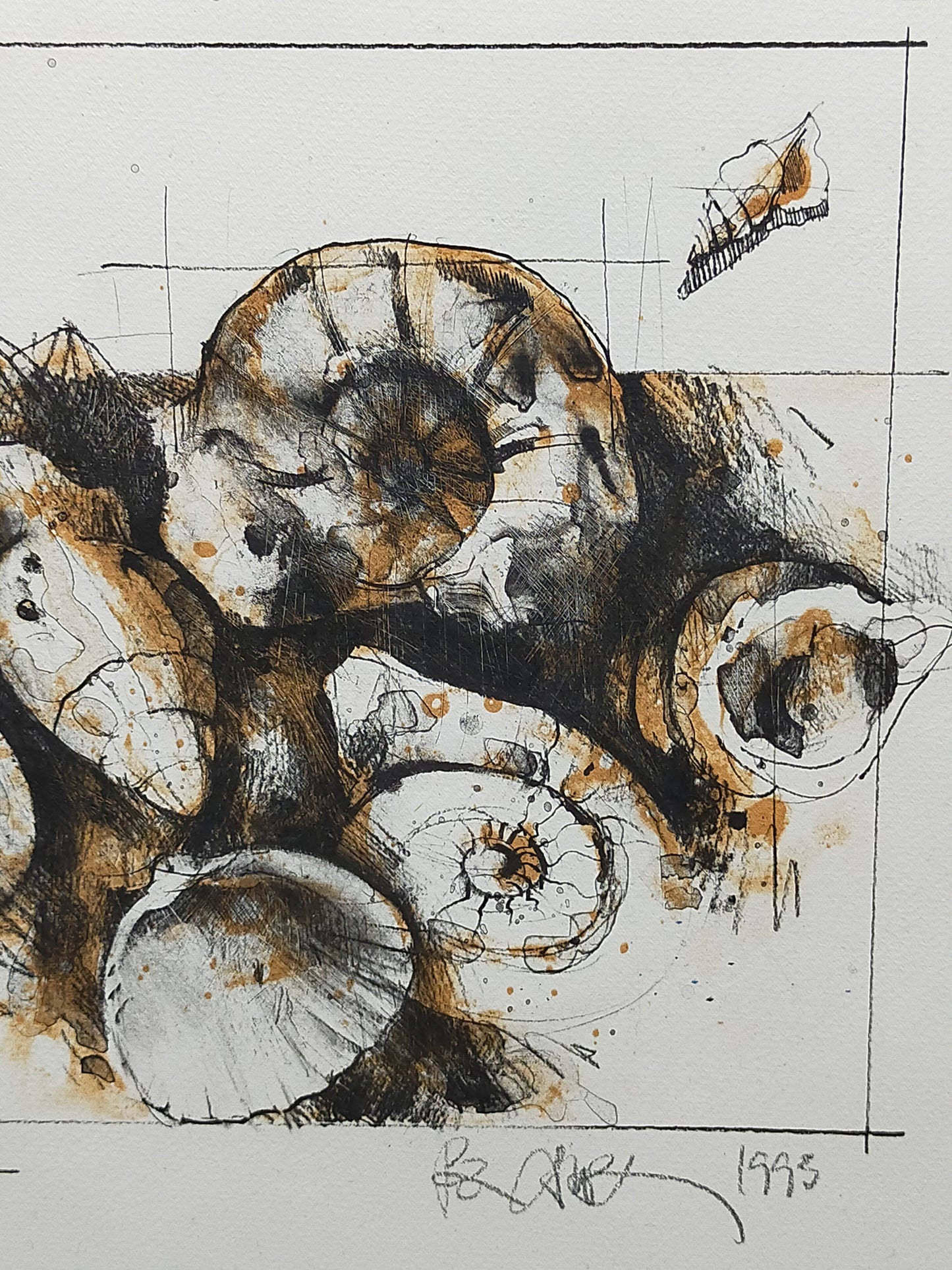 Peter Caspary (1995) Maritimes Muschel Motiv Signierte Grafik