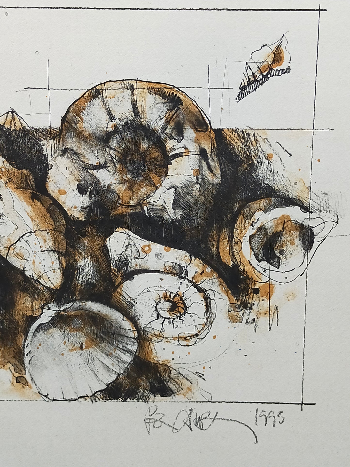 Peter Caspary (1995) Maritimes Muschel Motiv Signierte Grafik