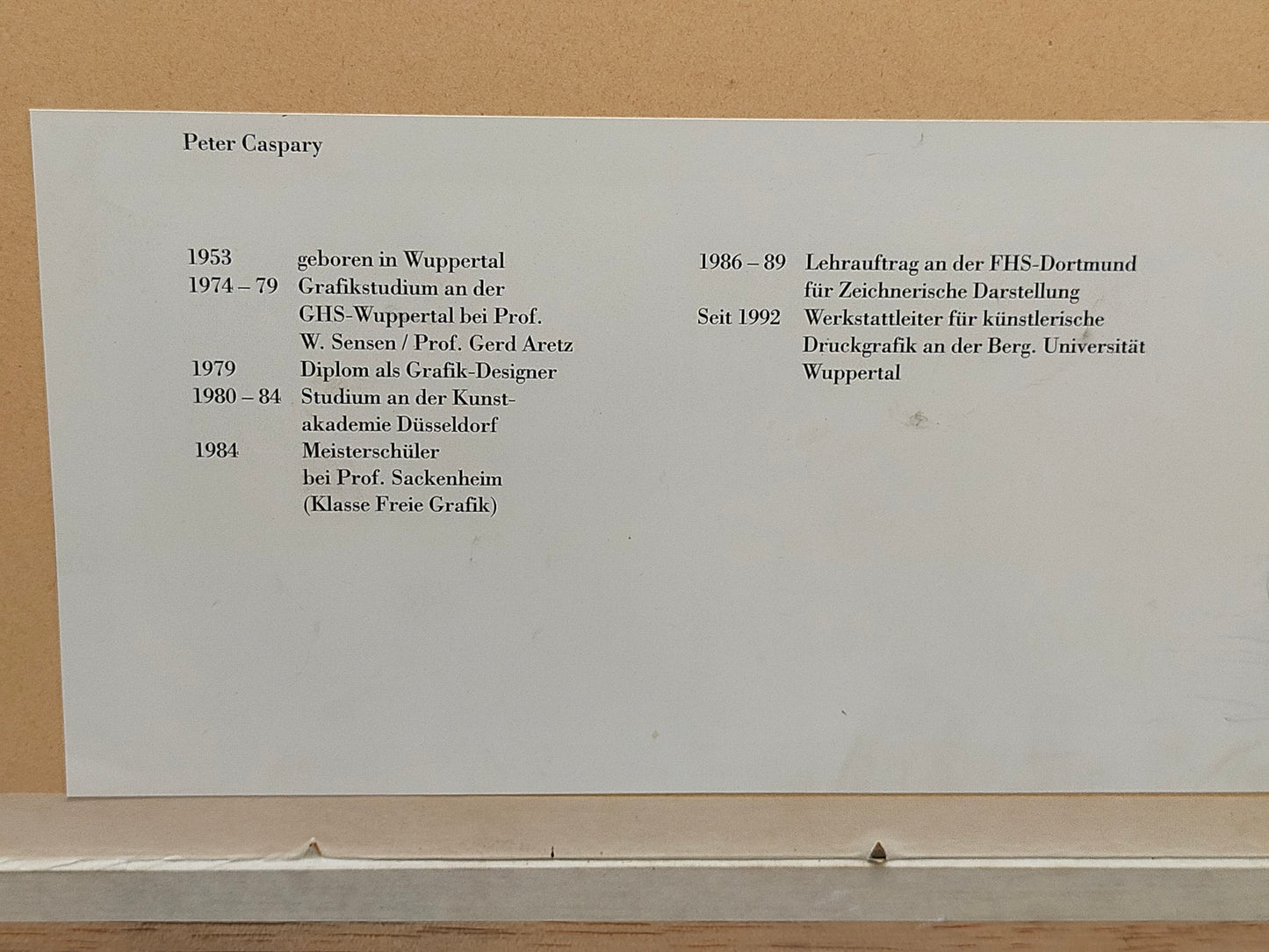 Peter Caspary (1995) Maritimes Muschel Motiv Signierte Grafik