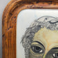 A. Abraham Rosy Surrealistisches Damen Porträt Buntstiftzeichnung