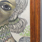 A. Abraham Rosy Surrealistisches Damen Porträt Buntstiftzeichnung