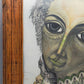 A. Abraham Rosy Surrealistisches Damen Porträt Buntstiftzeichnung