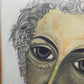 A. Abraham Rosy Surrealistisches Damen Porträt Buntstiftzeichnung