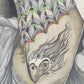 A. Abraham Rosy Surrealistisches Damen Porträt Buntstiftzeichnung