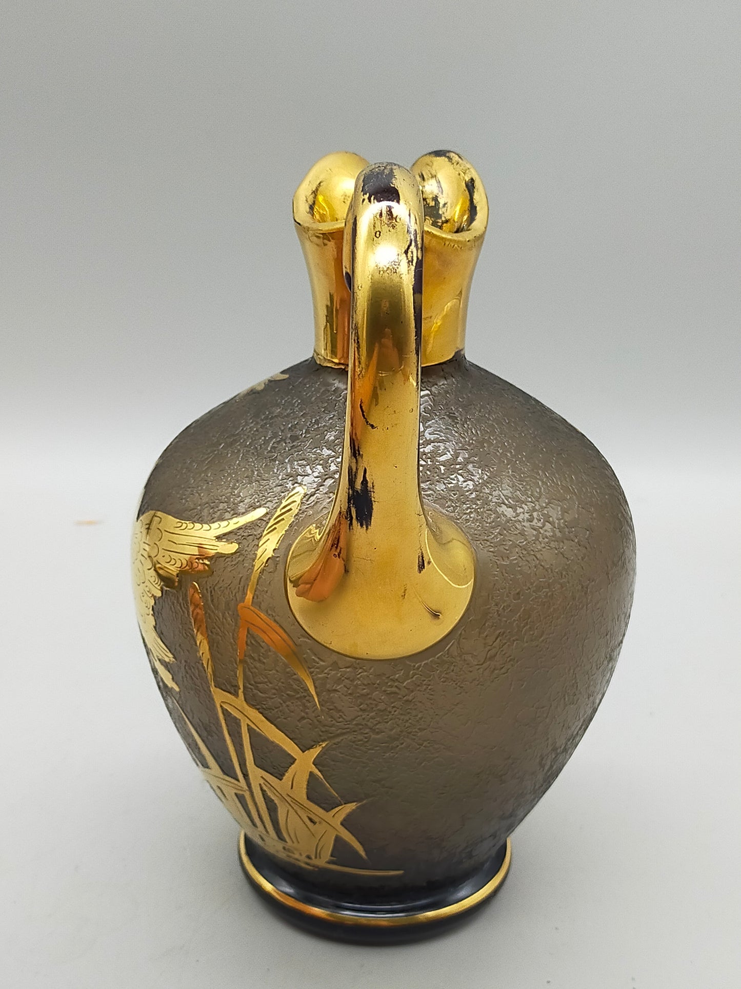 Elegante Vintage Glas Karaffe Kunstvolles Enten Motiv