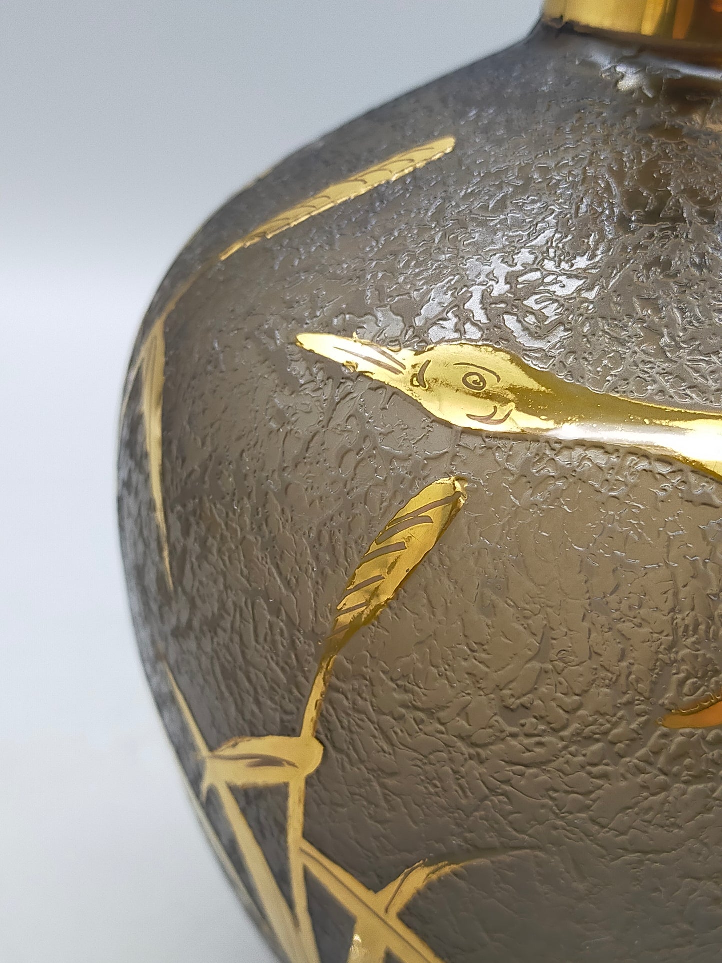 Elegante Vintage Glas Karaffe Kunstvolles Enten Motiv