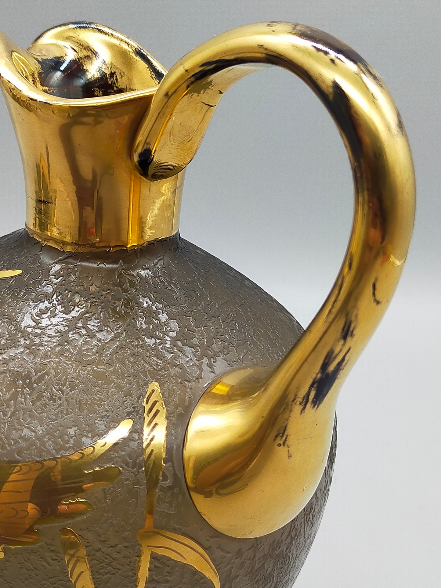 Elegante Vintage Glas Karaffe Kunstvolles Enten Motiv