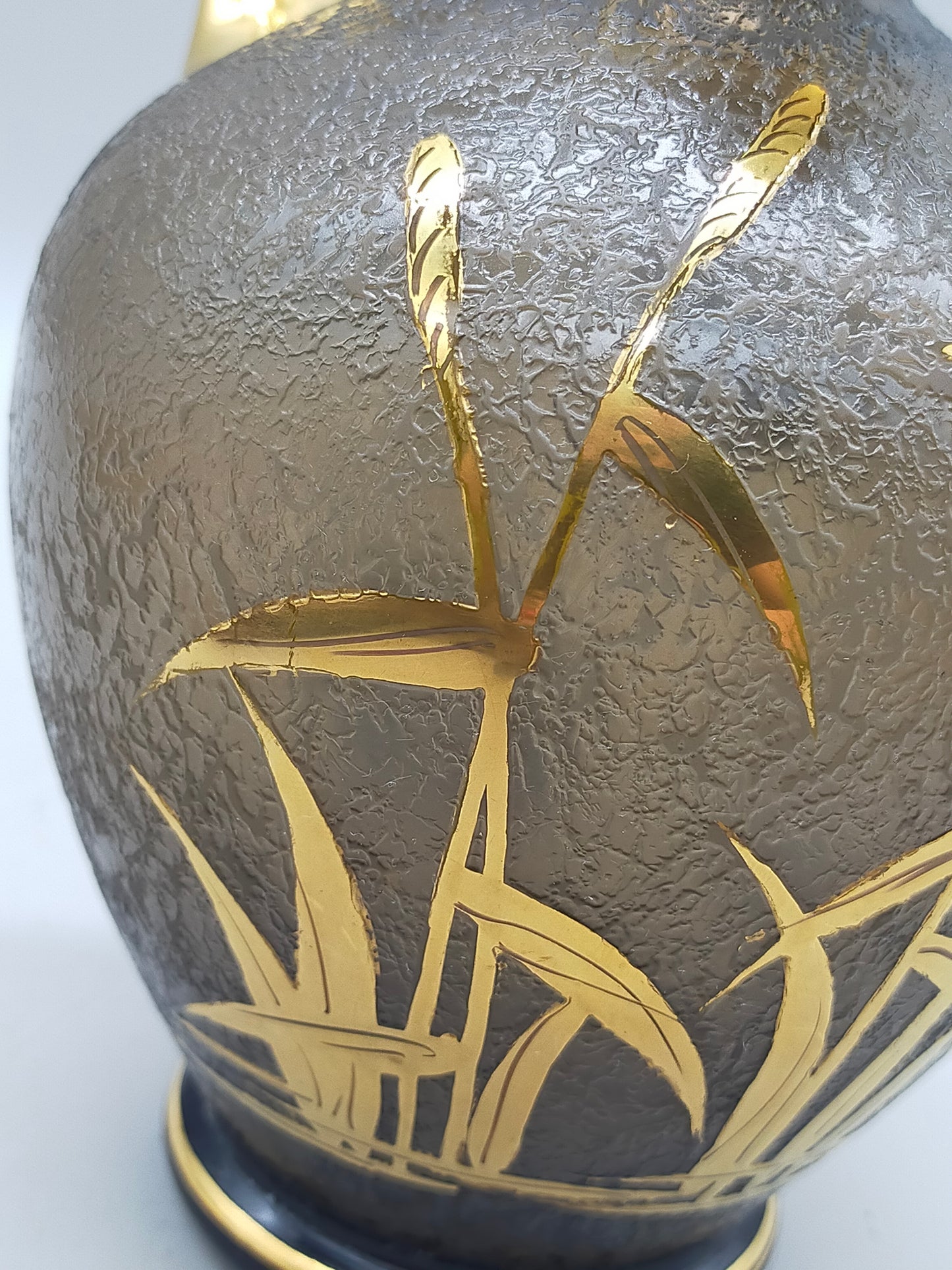 Elegante Vintage Glas Karaffe Kunstvolles Enten Motiv