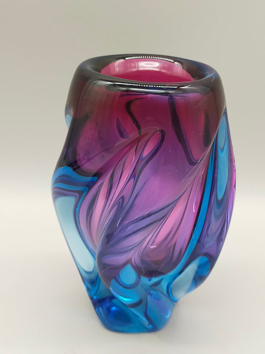 Moderne Murano Stil Glasvase Organische Wirbeloptik