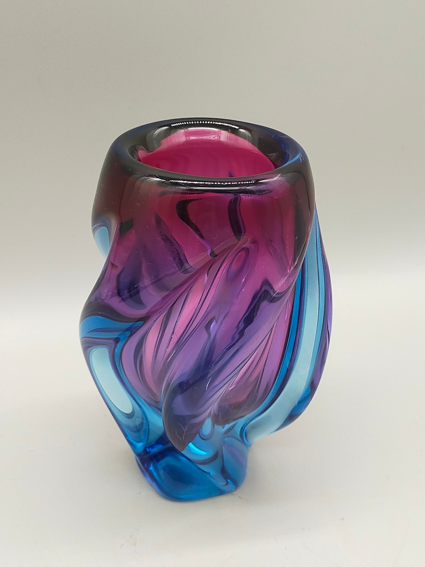 Moderne Murano Stil Glasvase Organische Wirbeloptik