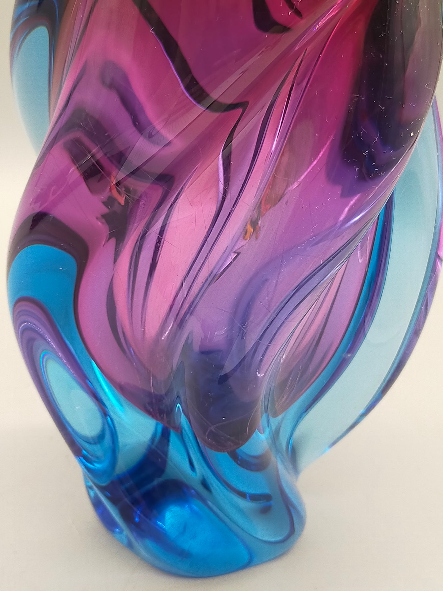 Moderne Murano Stil Glasvase Organische Wirbeloptik