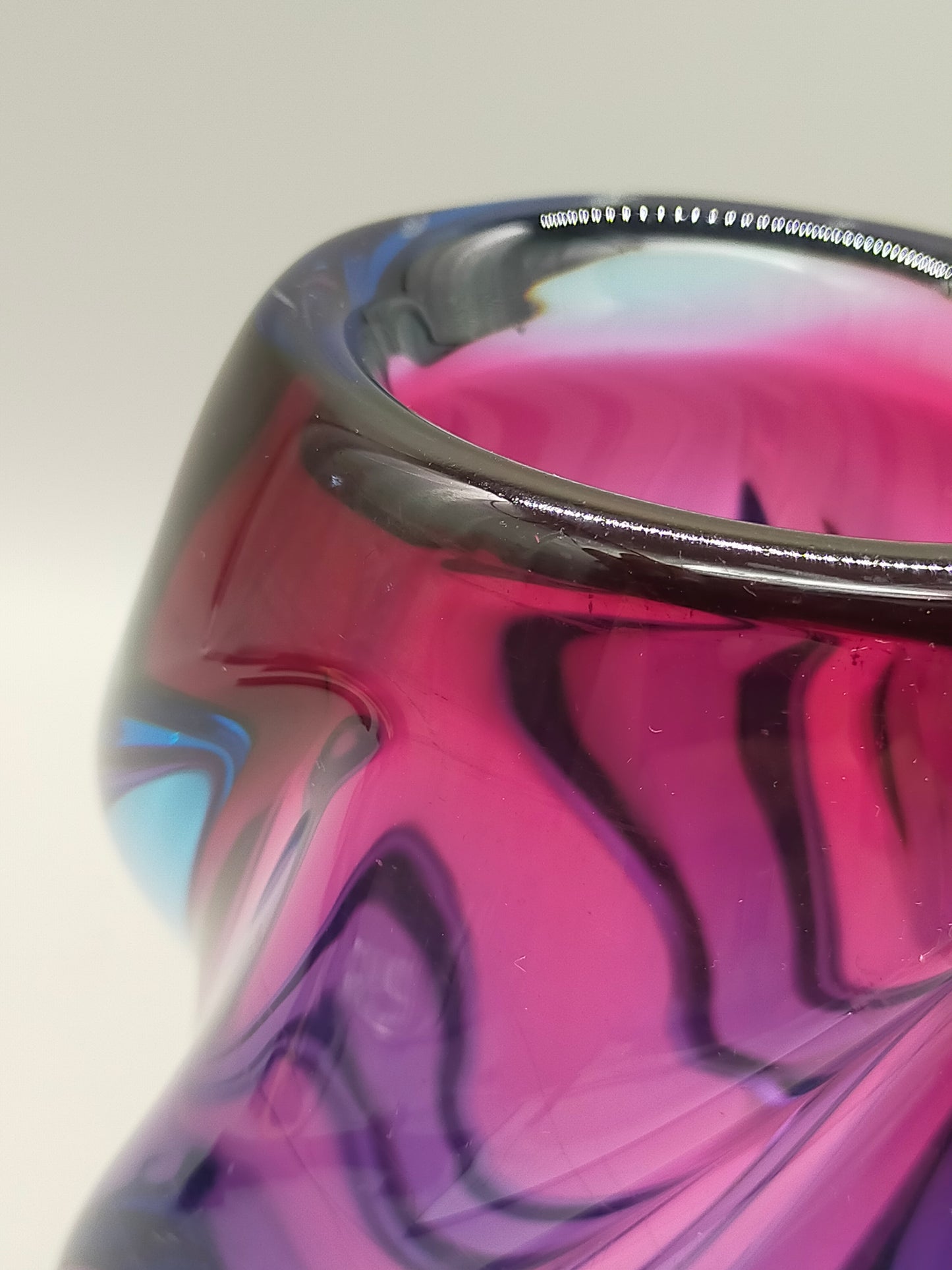 Moderne Murano Stil Glasvase Organische Wirbeloptik