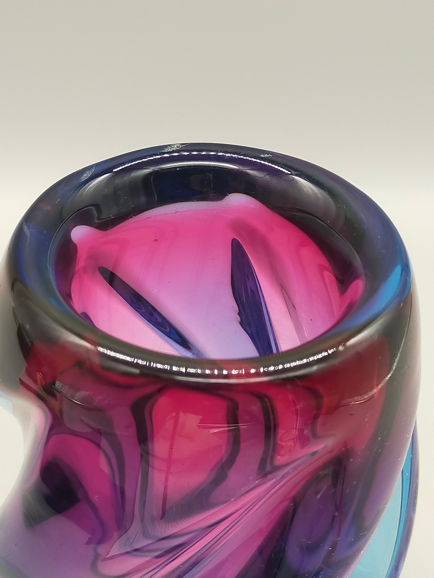 Moderne Murano Stil Glasvase Organische Wirbeloptik
