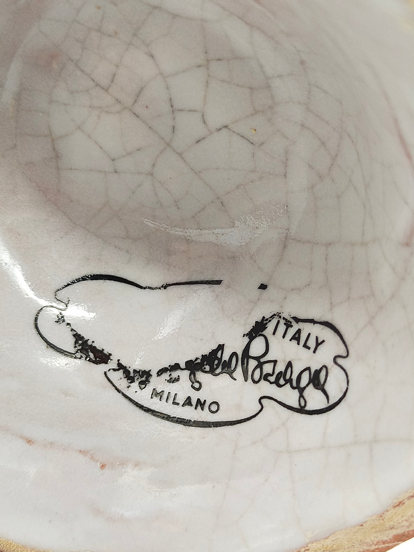 Edle De Praga Milano Keramik Vase BlattDekor in Goldoptik