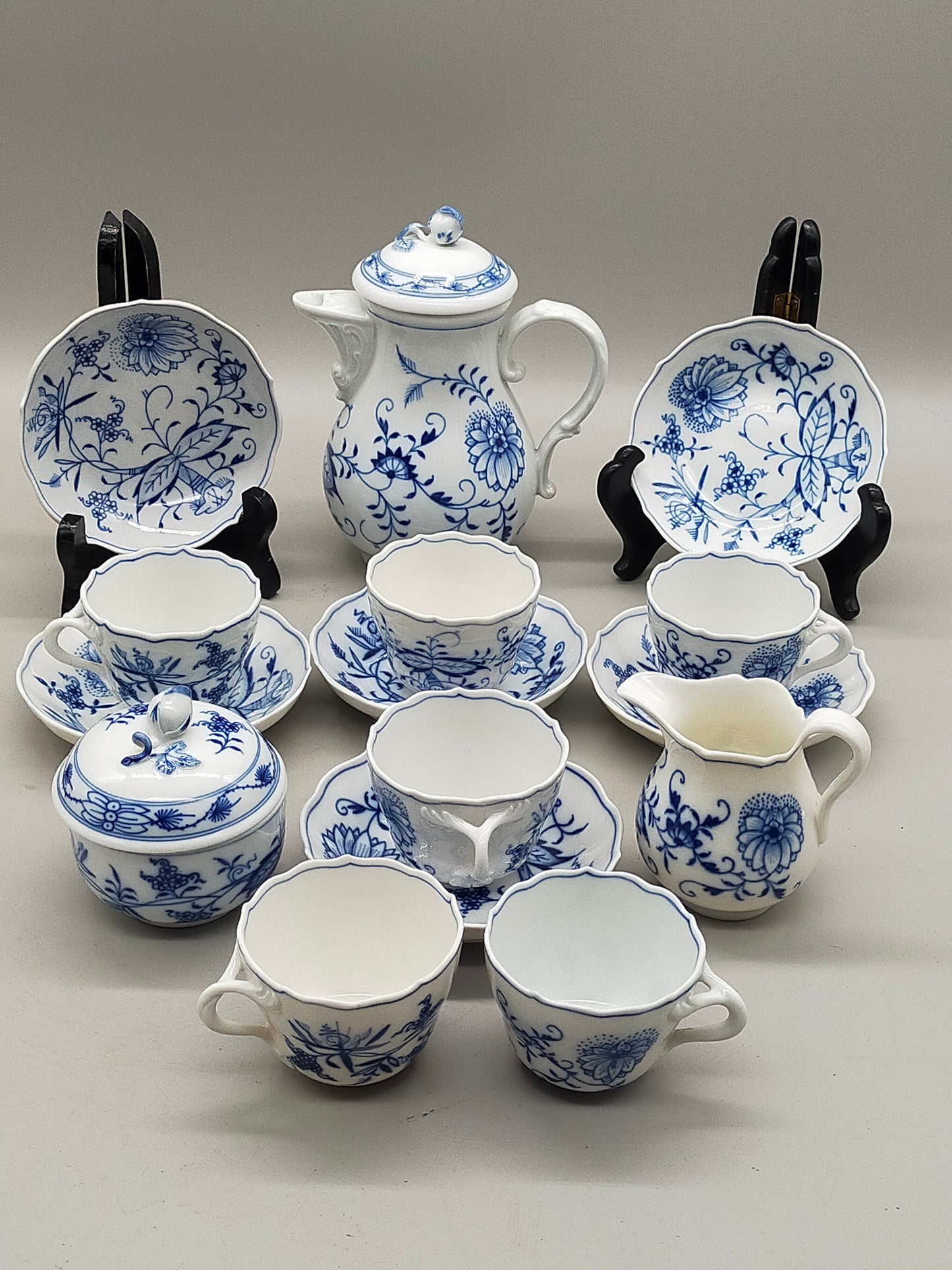 Antikes Meissen Zwiebelmuster Mokkaservice Edles Porzellan