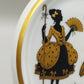 Elegantes Silhouette Porzellanbild Rokoko Paar mit Goldrand