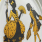 Elegantes Silhouette Porzellanbild Rokoko Paar mit Goldrand