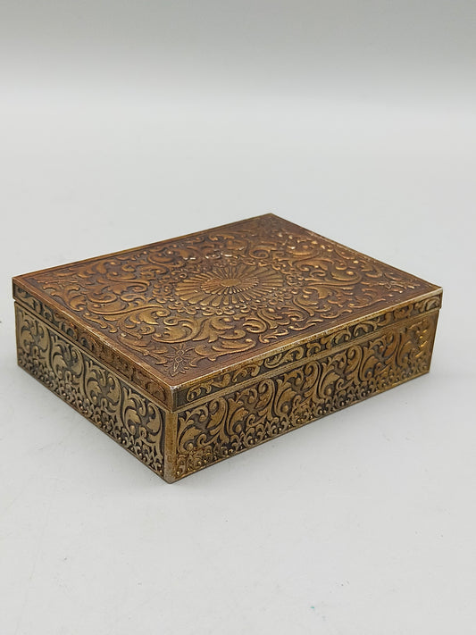 Antike Schatulle mit Ornamenten Vintage Messingdose