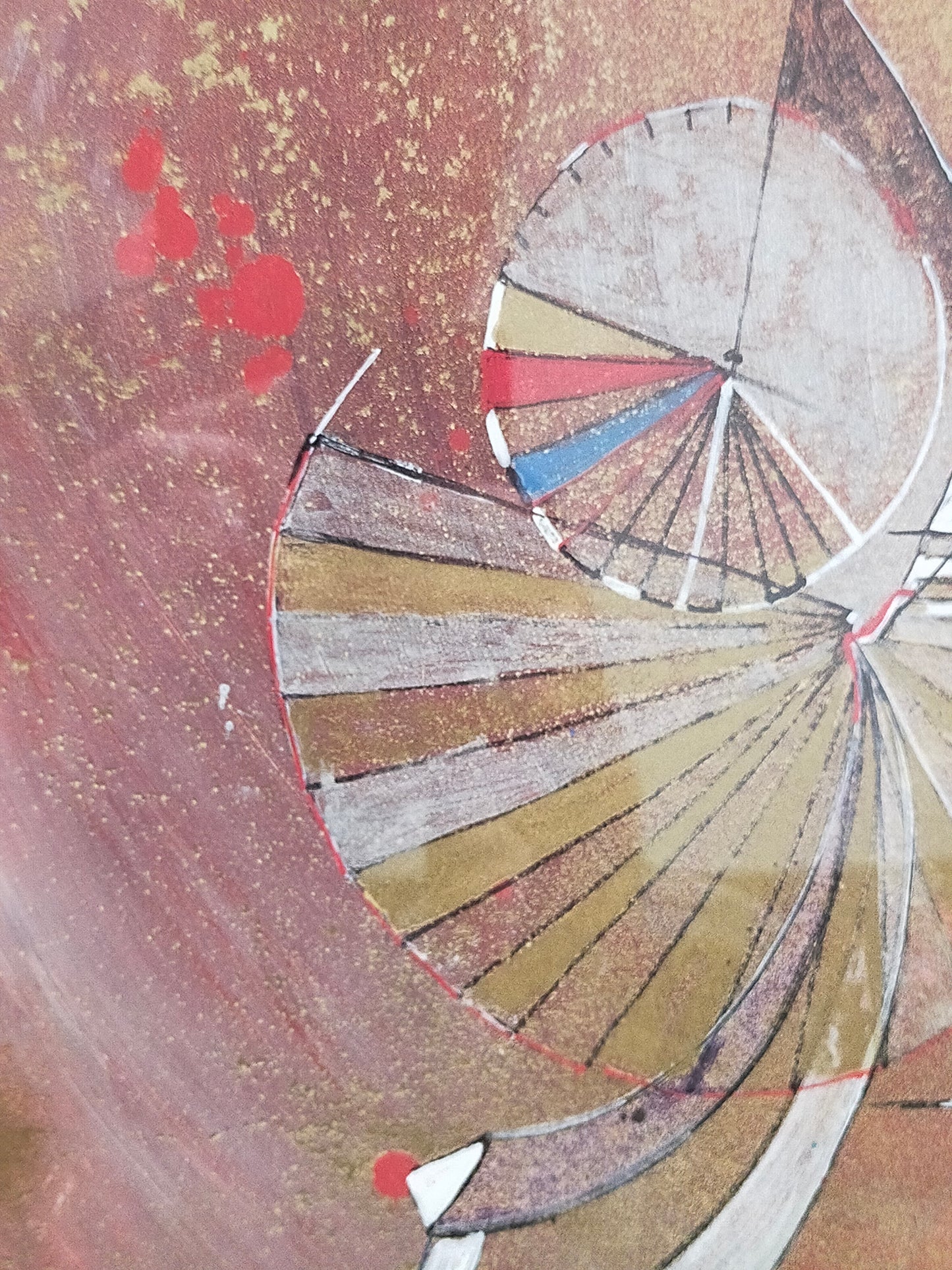 Abstraktes Geometrisches Gemälde Modernes Kunstwerk Signiert