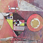 Abstraktes Geometrisches Gemälde Modernes Kunstwerk Signiert