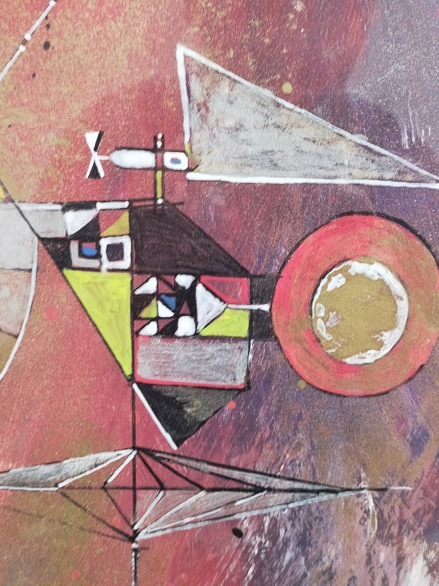Abstraktes Geometrisches Gemälde Modernes Kunstwerk Signiert