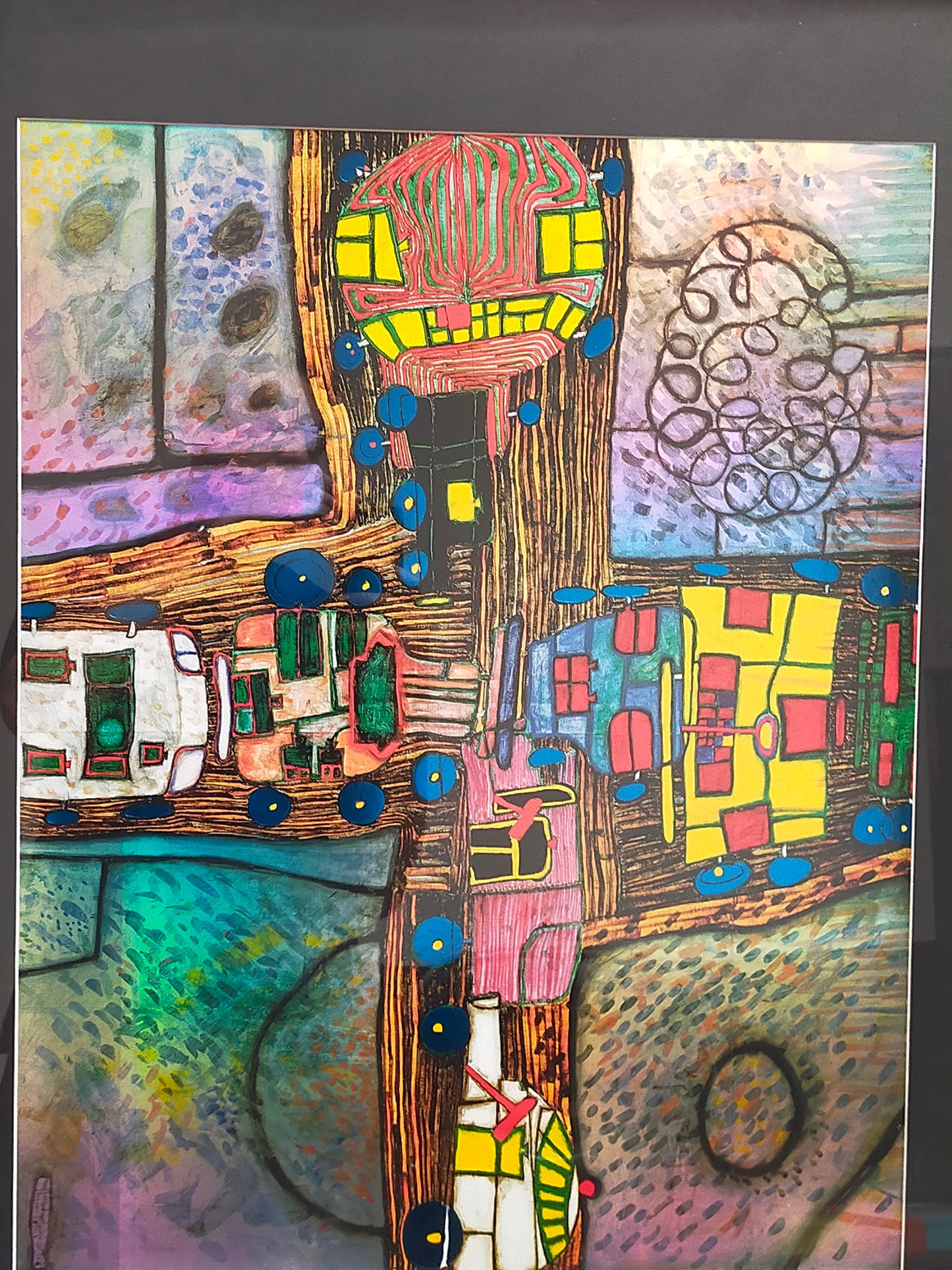 Hundertwasser Kunstdruck Die Straßengekreuzigten Kreisverkehr