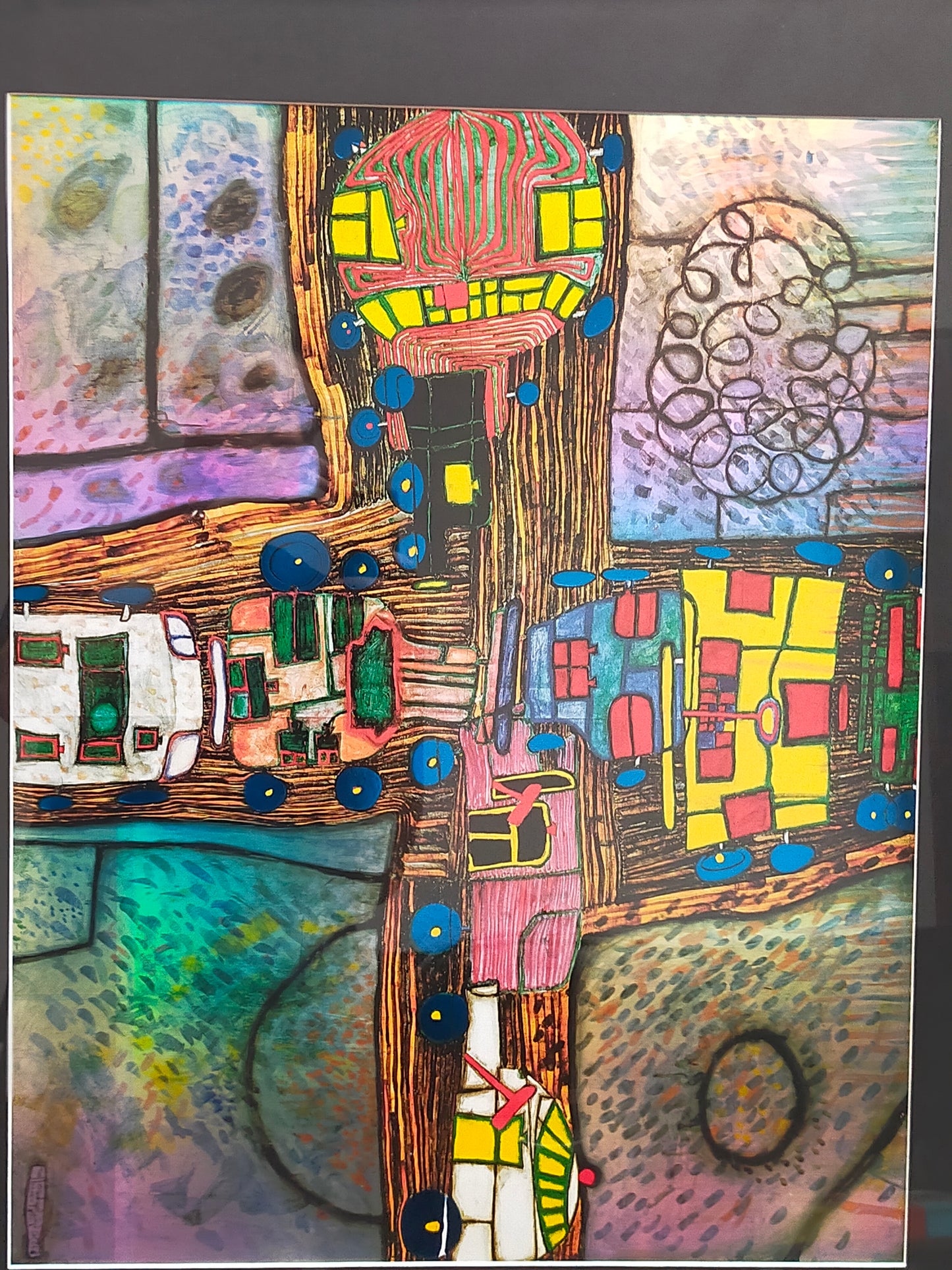 Hundertwasser Kunstdruck Die Straßengekreuzigten Kreisverkehr