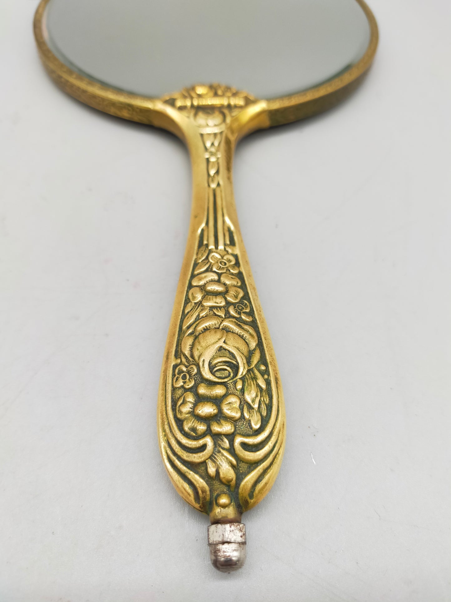Vintage Handspiegel Edles Rosen-Design in Goldoptik