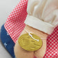 Original Käthe Kruse Stoffpuppe Blonde Zöpfe im Kleid