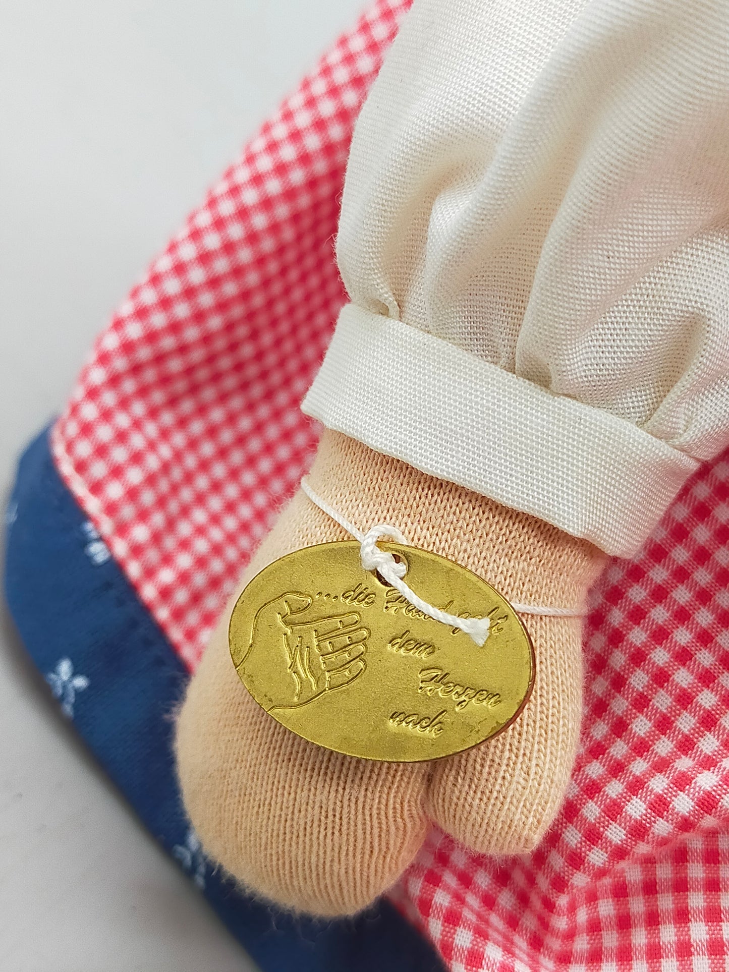 Original Käthe Kruse Stoffpuppe Blonde Zöpfe im Kleid