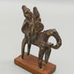 Antike Afrikanische Bronze Figur Reiter auf Pferd mit Schild