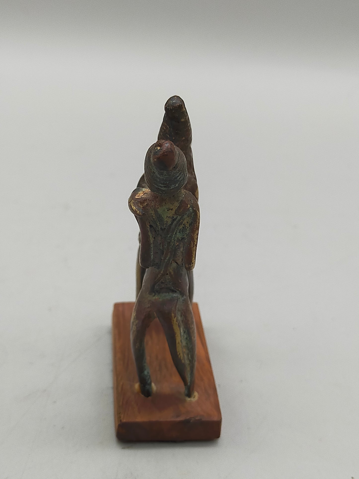 Antike Afrikanische Bronze Figur Reiter auf Pferd mit Schild