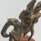 Antike Afrikanische Bronze Figur Reiter auf Pferd mit Schild