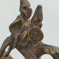 Antike Afrikanische Bronze Figur Reiter auf Pferd mit Schild