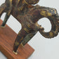 Antike Afrikanische Bronze Figur Reiter auf Pferd mit Schild