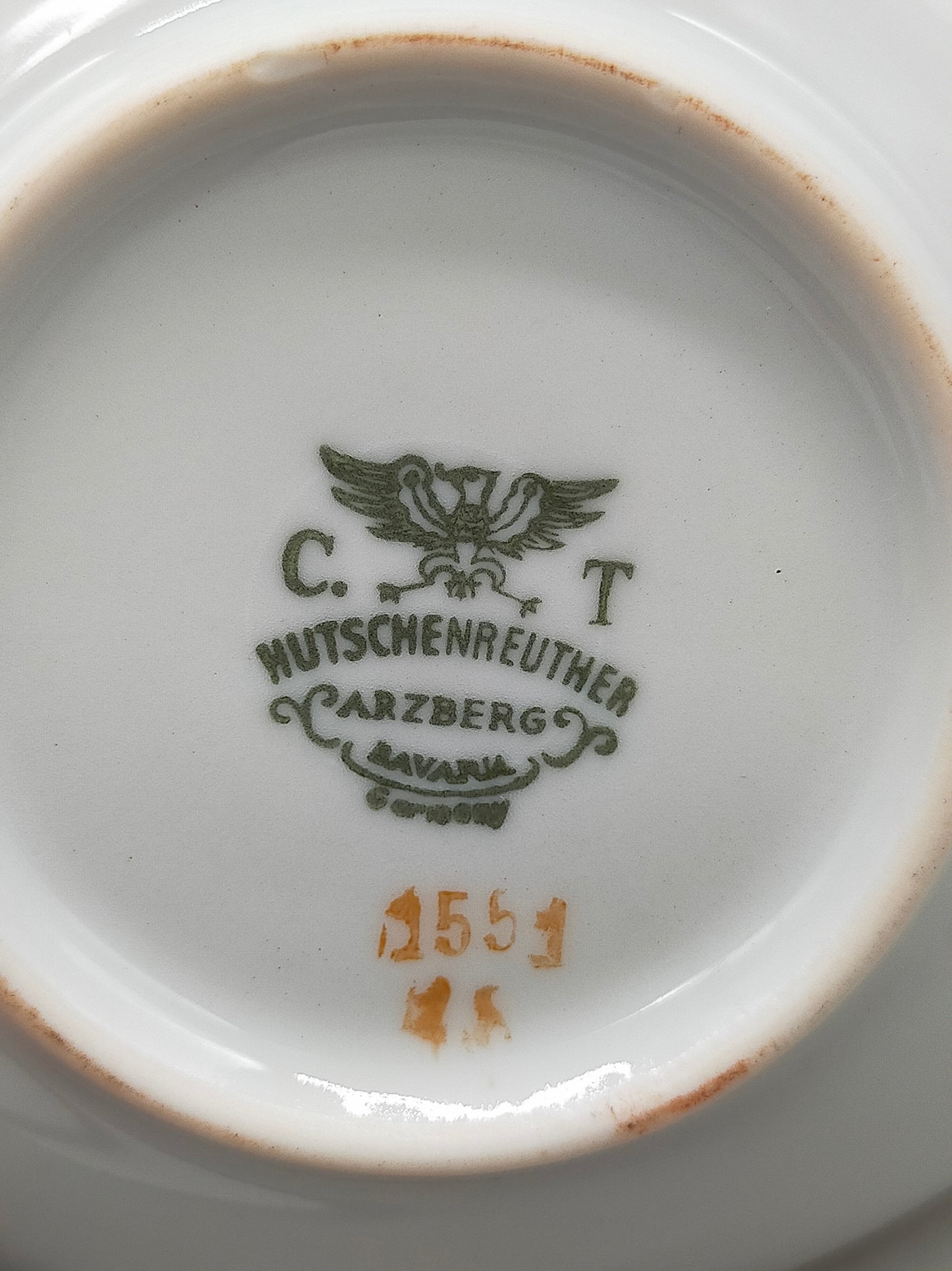 C.T. Hutschenreuther Arzberg Porzellan Set Roter Kranich & Goldrand