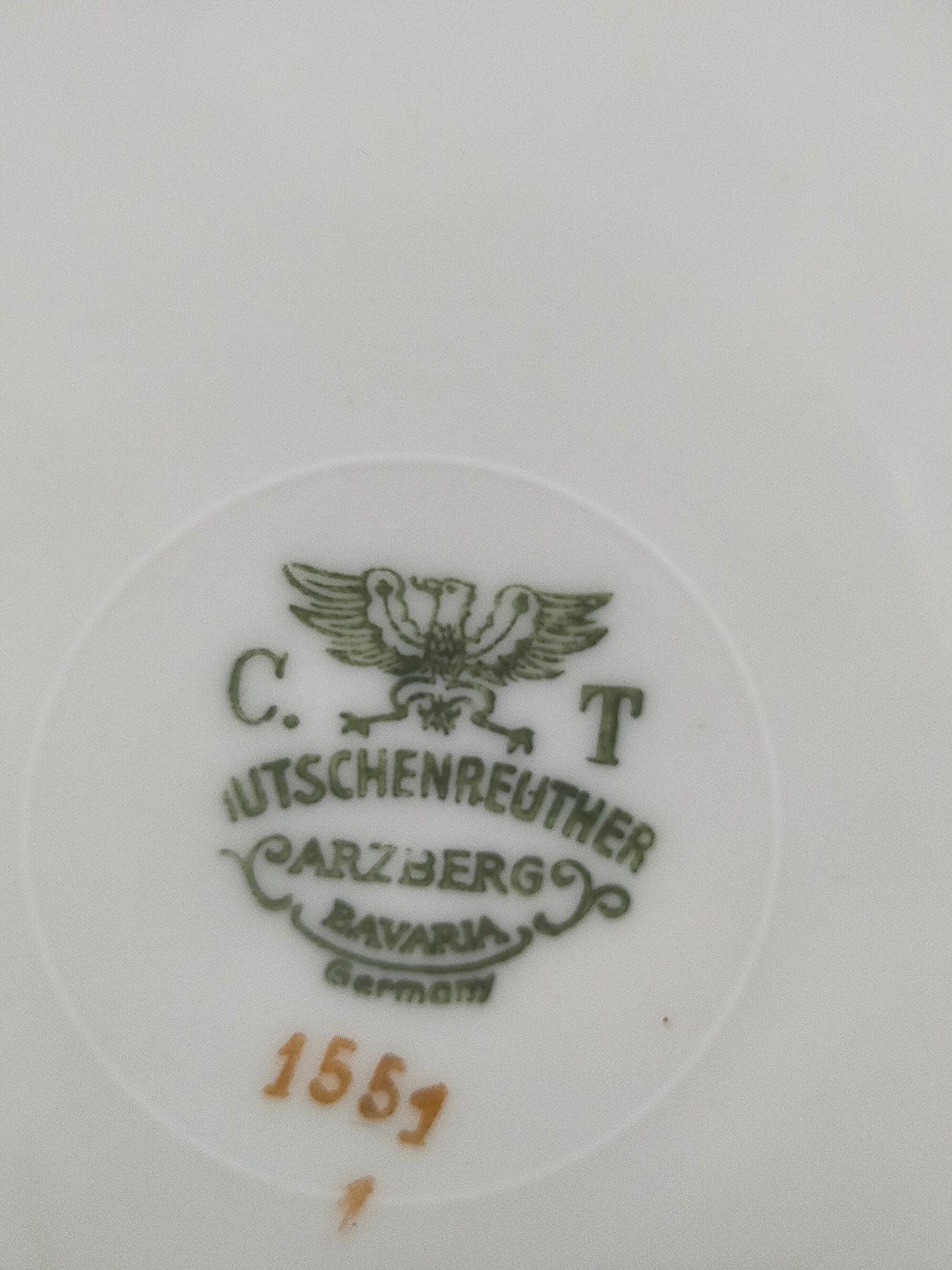 C.T. Hutschenreuther Arzberg Porzellan Set Roter Kranich & Goldrand