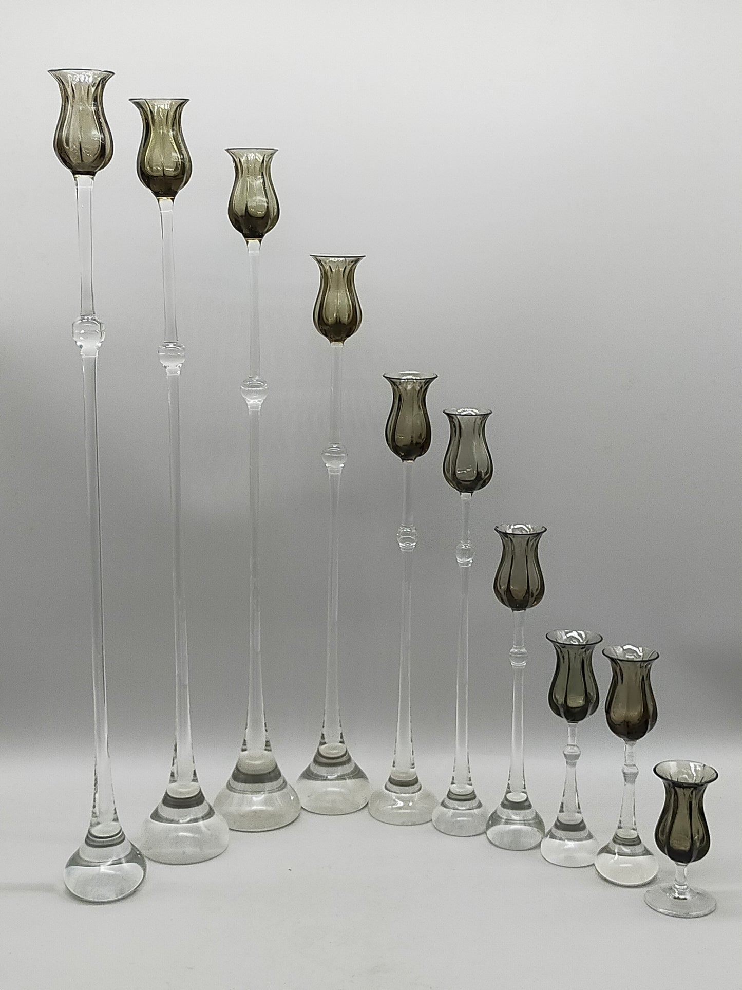 9tlg. Rosenthal Tulipa Glas Kerzenständer Set Bjørn Wiinblad Design