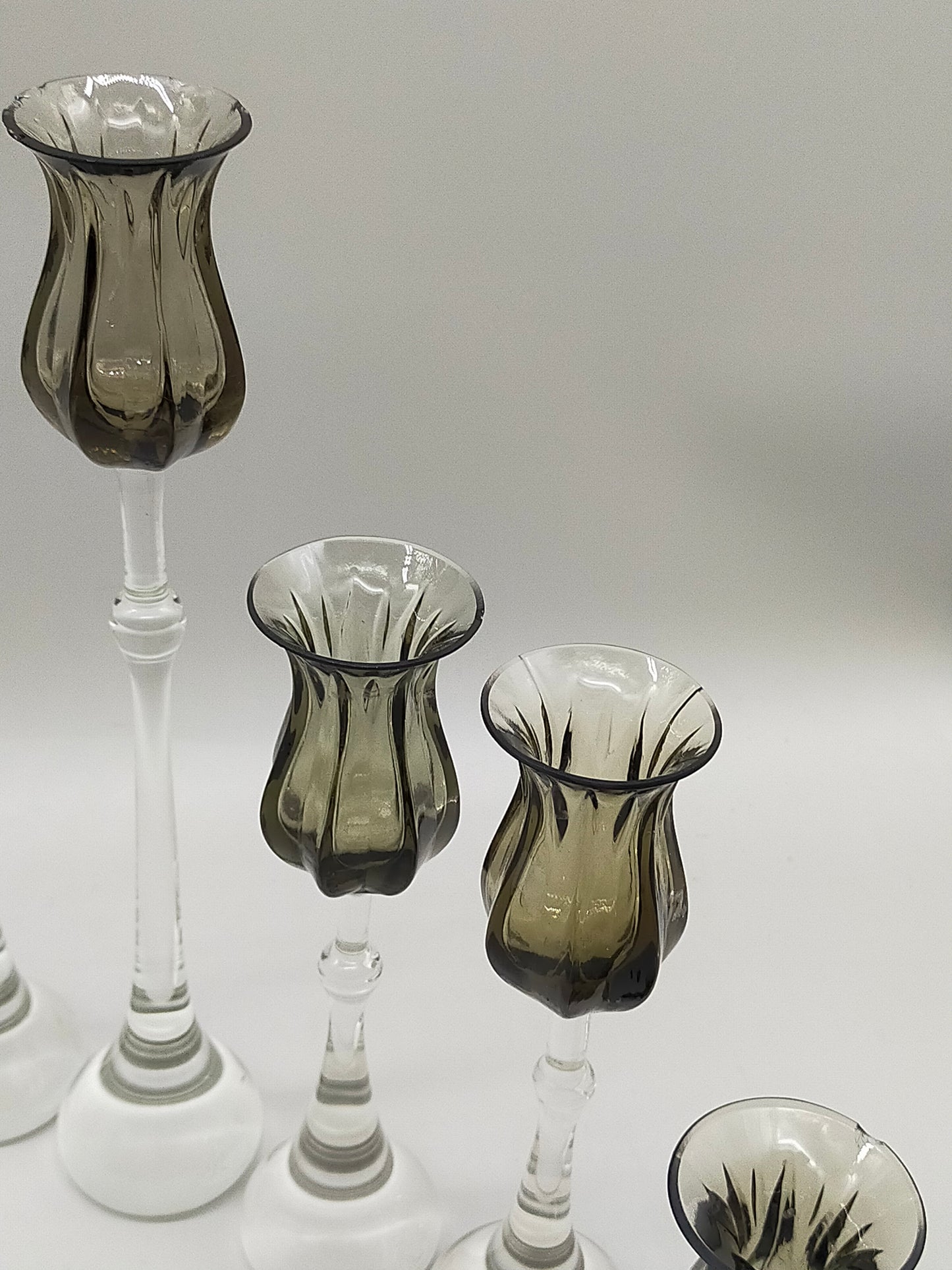 9tlg. Rosenthal Tulipa Glas Kerzenständer Set Bjørn Wiinblad Design