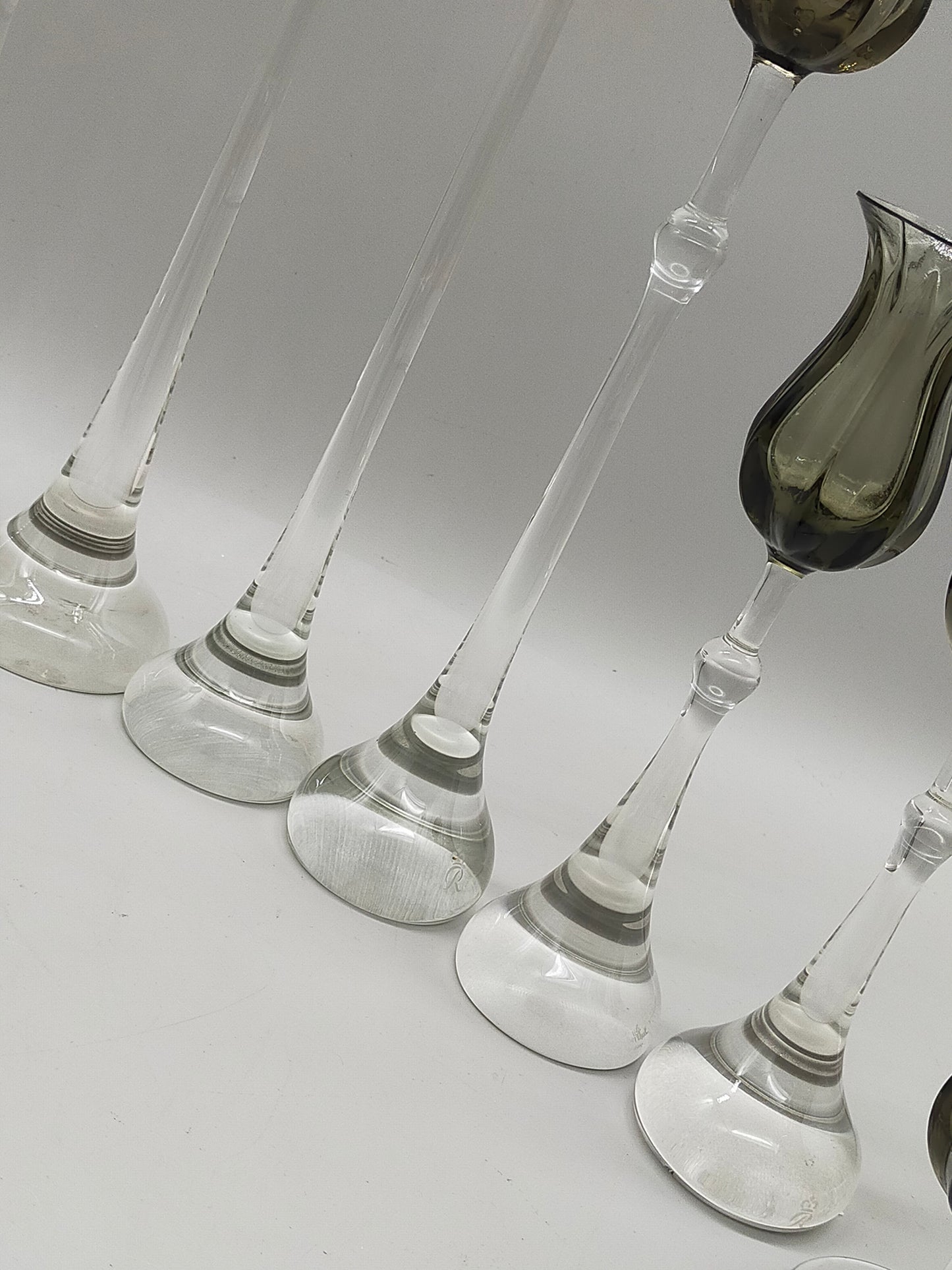 9tlg. Rosenthal Tulipa Glas Kerzenständer Set Bjørn Wiinblad Design