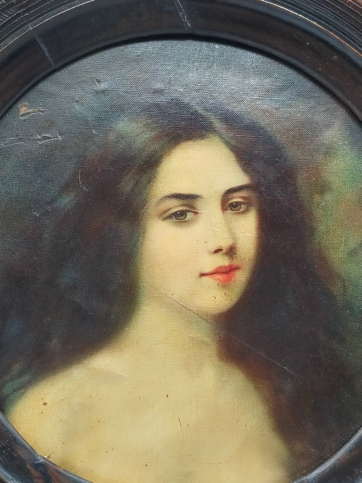 Mitteleuropäische Schule (XIX) Romantisches Frauenporträt  Gemälde